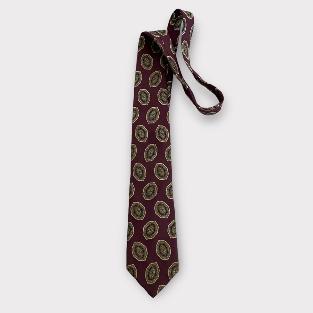 Christian Dior Monsieur Necktie Tie 100% Silk Paisley Geometric Luxury Designer